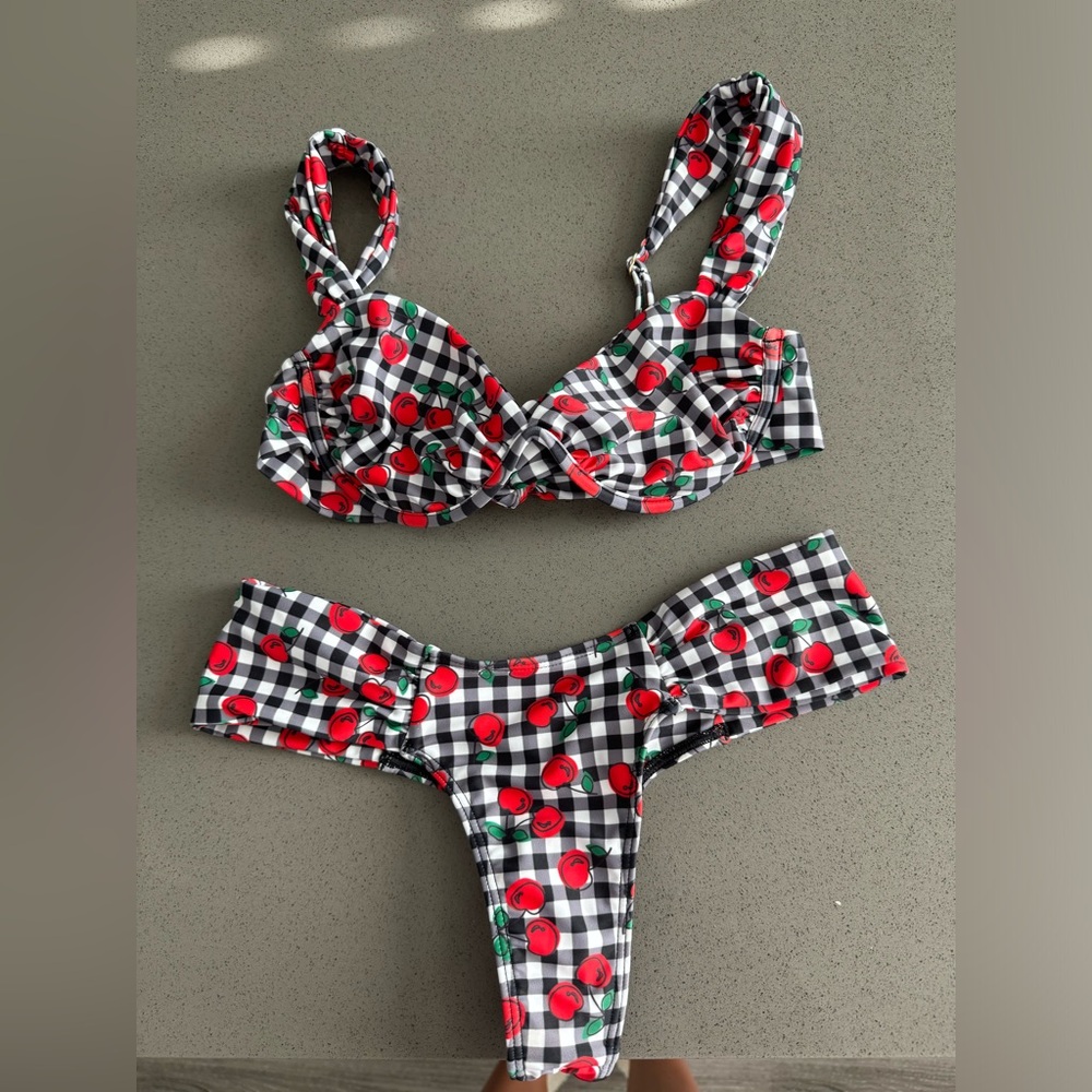 Cherry gingham bikini